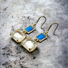 Charger l'image dans la galerie, RÉFLEXIONS - Boucles d'oreilles géométriques avec cristaux
