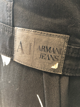 Charger l&#39;image dans la galerie, Veste Armani Jeans T38 – Jean Noir &amp; Manches Amovibles en Cuir
