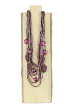 Charger l&#39;image dans la galerie, Collier ajustable en résine facettée et bois
