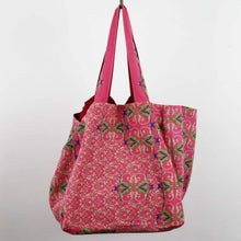 Charger l'image dans la galerie, Cabas en coton upcycling Palazzo Pitti Rose
