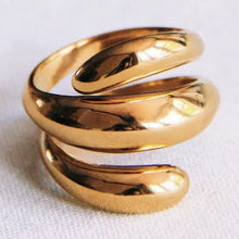 Charger l'image dans la galerie, Bague statement en acier inoxydable « spirale » - dorée
