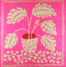 Charger l&#39;image dans la galerie, Carré Laine Monstera Fuchsia
