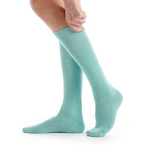 Charger l'image dans la galerie, Mi-bas Unie Laine Cachemire Coloris Turquoise
