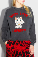 Charger l&#39;image dans la galerie, Le sweatshirt Eddie Lucky cat black
