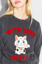 Charger l&#39;image dans la galerie, Le sweatshirt Eddie Lucky cat black
