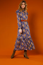 Charger l&#39;image dans la galerie, MAXI DRESS ROYAL BLUE FLOWER
